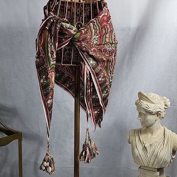 Cowrie Shell Braided Tassel Scarf Swimsuit Cover~up Boho - Picture 1 of 7